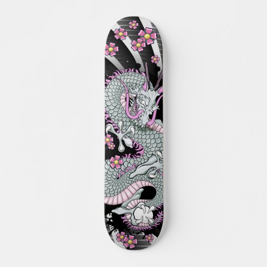 Grey Dragon Tattoo Art Skateboard (Voorkant)