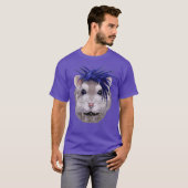 Grey Dwarf Hamster in Punk Rock Style T-shirt (Voorkant volledig)