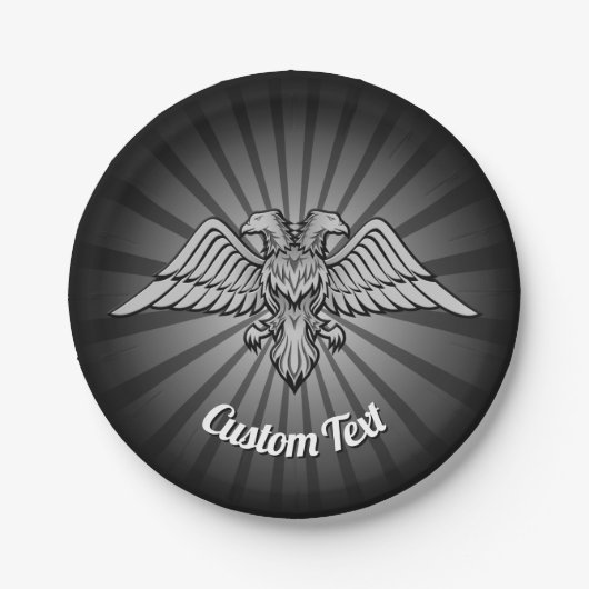 Grey Eagle met twee Borden kop papier Papieren Bordje (Voorkant)
