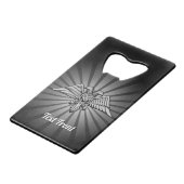 Grey Eagle met twee hoofden Creditkaart Flessenopener (Voorkant Gekanteld)