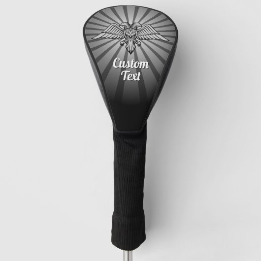 Grey Eagle met twee hoofden Golf Head Hoesje Golfheadcover (Voorkant)