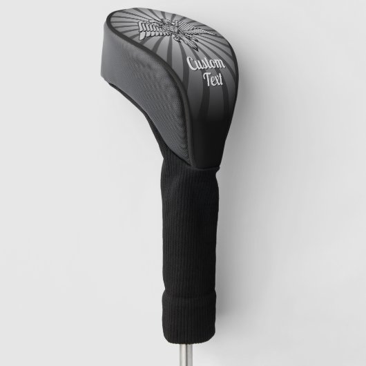 Grey Eagle met twee hoofden Golf Head Hoesje Golfheadcover (Schuin)