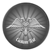 Grey Eagle met twee hoofden Hockey Puck (Voorkant)