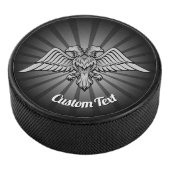 Grey Eagle met twee hoofden Hockey Puck (3/4)