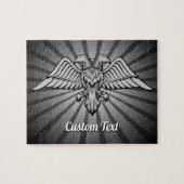 Grey Eagle met twee hoofden Jigzaag Puzzle Legpuzzel (Horizontaal)
