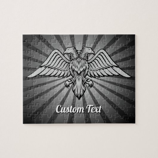 Grey Eagle met twee hoofden Jigzaag Puzzle Legpuzzel (Horizontaal)
