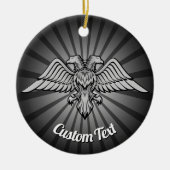 Grey Eagle met twee hoofden keramisch Ornament (Voorkant)
