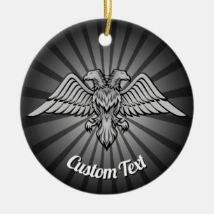 Grey Eagle met twee hoofden keramisch Ornament