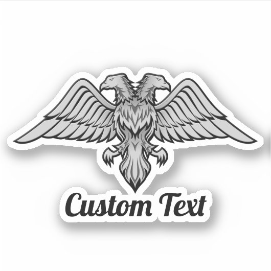 Grey Eagle met twee hoofden Sticker (Voorkant)