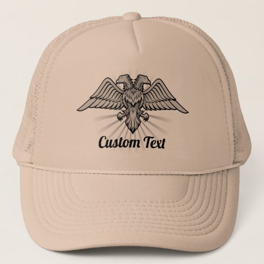 Grey Eagle met twee hoofden Trucker Hat Trucker Pet (Voorkant)