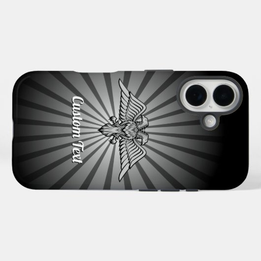 Grey Eagle met twee kop iPhone Case (Achterkant (horizontaal))