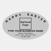 Grey Easter Business Oval Shape Sticker (Voorkant)