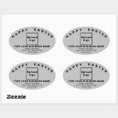 Grey Easter Business Oval Shape Sticker (Vel)