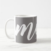 Grey | Eenvoudige Typografie Mam EST. Mok (Links)