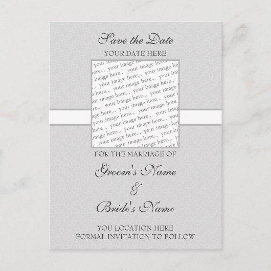 Grey Eggshell Bewaar de datum Briefkaart (Voorkant)