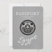Grey Egypt Passport Wedding Save the Date (Voorkant)