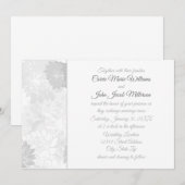 Grey Elegant Floral - Wedding Invitation Kaart (Voorkant / Achterkant)