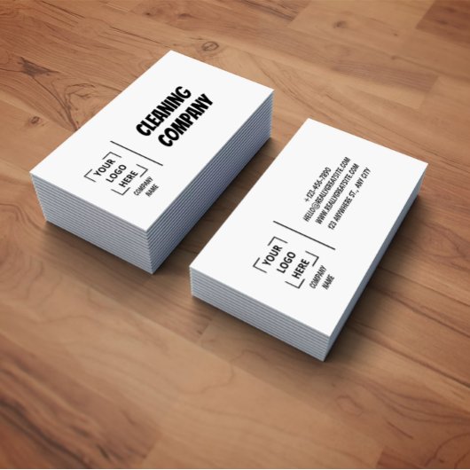Grey Elegant Minimalist Cleaning Company  Visitekaartje