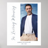 Grey Elegant Minimalist Memorial Photo Funeral Poster (Voorkant)