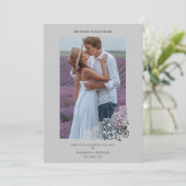 Grey Elegant Photo Botanical Frame Wedding (Staand voorkant)