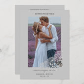 Grey Elegant Photo Botanical Frame Wedding (Voorkant / Achterkant)