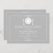 Grey Elegant Wedding Repetitie Diner Uitnodiging (Voorkant / Achterkant)