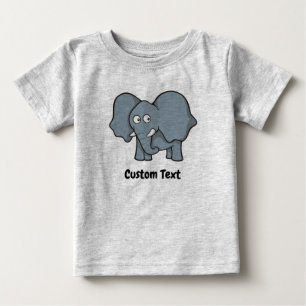 Grey Elephant Baby T-shirt