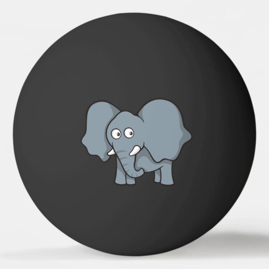 Grey Elephant Cartoon Ping Pong Ball (Voorkant)
