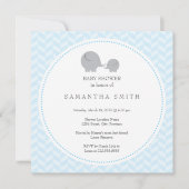 Grey Elephant ı Baby shower Invitation Kaart (Voorkant)