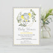 Grey Elephant Modern Baby shower Kaart (Staand voorkant)