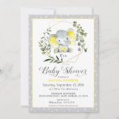 Grey Elephant Modern Baby shower Kaart (Voorkant)