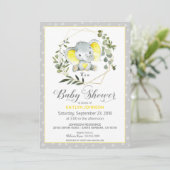 Grey Elephant Modern Baby shower Kaart (Staand voorkant)