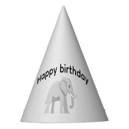 Grey Elephant Party Hat – Personalized Feesthoedjes