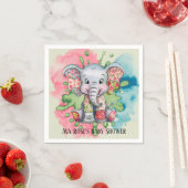 Grey Elephant Sewn Floral Patchwork Baby shower Servet (Insitu)