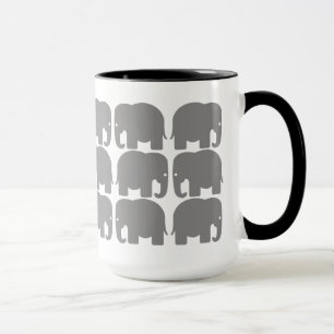 Grey Elephants Silhouette Mok