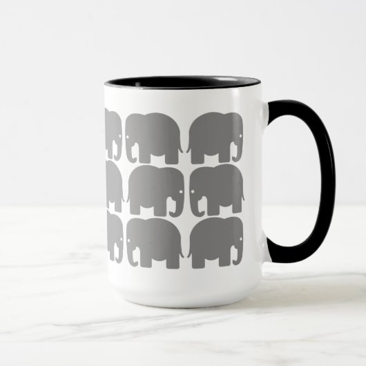 Grey Elephants Silhouette Mok (Rechts)