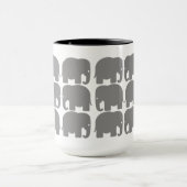 Grey Elephants Silhouette Mok (Midden)