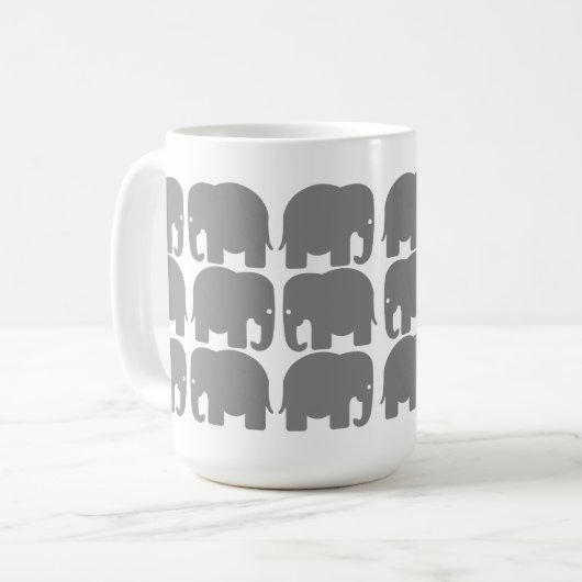 Grey Elephants Silhouette Mok (Voorkant links)