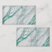 Grey Emerald Green Marble Appointard Gold Afsprakenkaartje (Voorkant / Achterkant)