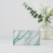 Grey Emerald Green Marble Appointard Gold Afsprakenkaartje (Staand voorkant)