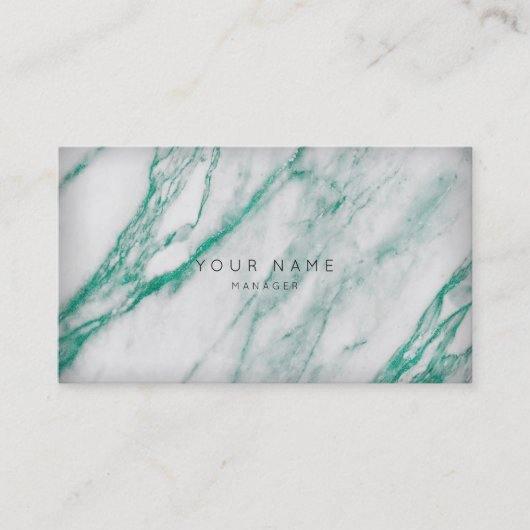 Grey Emerald Green Marble Appointard Gold Afsprakenkaartje (Voorkant)
