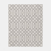 Grey en Ivory Trellis | Moderne bosbouw Fleece Deken (Voorkant)