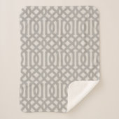 Grey en Ivory Trellis | Moderne bosbouw Sherpa Deken (Voorkant)