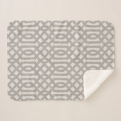 Grey en Ivory Trellis | Moderne bosbouw Sherpa Deken (Voorkant (horizontaal))