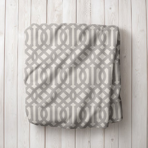 Grey en Ivory Trellis   Moderne bosbouw Sherpa Deken