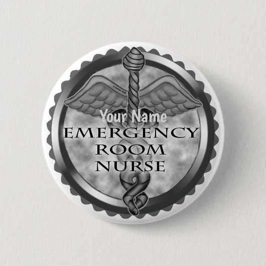 Grey ER Nurse Ronde Button 5,7 Cm (Voorkant)