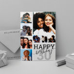 Grey Family Friends Photo Collage Happy Birthday Kaart<br><div class="desc">Dit coole en leuke wenskaart is perfect voor elke vriend of familielid. Het bevat acht aanpasbare foto-afbeeldingen met het citaat "Happy Birthday" boven op een middelmatig grijs "30" (dat kan worden gewijzigd in elke leeftijd) en een zacht grijs kleurenblok vierkant. Het is modern, leuk en een geweldige manier om je...</div>