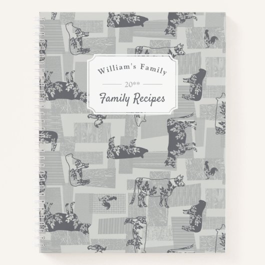 Grey Farmhouse Recept Notitieboek (Voorkant)