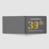 Grey, Faux Gold 39th Birthday Party + aangepaste n Gastenboek (Volledig)