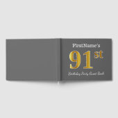 Grey, Faux Gold 91st Birthday Party + aangepaste n Gastenboek (Volledig)